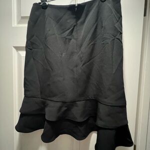 Women's Scuba-Crepe Flounce-Hem Skirt